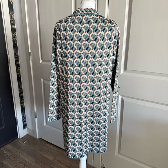 Zara Metallic Retro Geo Print Collared Sweater Dress Size S - Picture 4 of 8